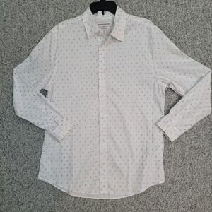 Amazon Essentials Mens Regular Fit Long Sleeve Button Down Shirt White‎ Blue L